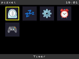 The launcher: arrow keys to choose, Enter to open