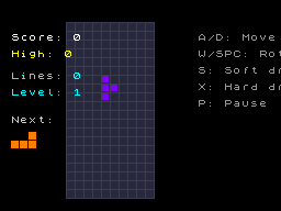 Tetris, with the classic keys